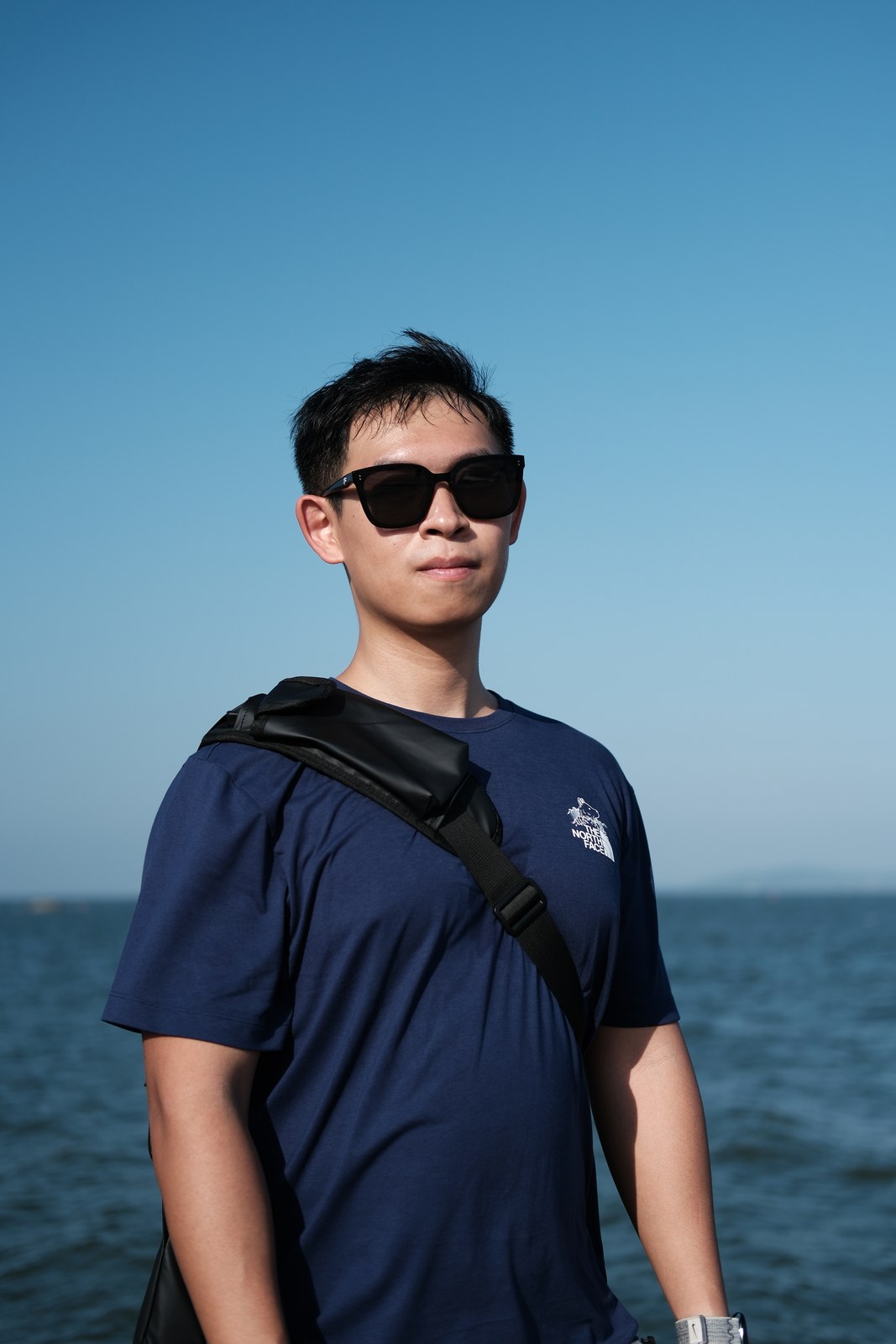 Portrait of Jie Chen by the sea